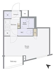 東急多摩川線 鵜の木駅 徒歩5分の賃貸マンション 1階1Kの間取り