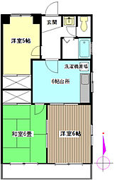 ブルーフェザーマンション 3DKの間取図画像