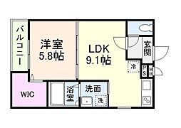 フジパレス新森V番館 1LDKの間取図画像