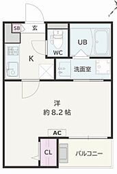 Jack unokiIV 1Kの間取図画像