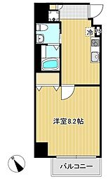 ライジングプレイス巣鴨 5階1Kの間取り