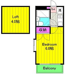 ハイランド・エイト2 1Kの間取図画像