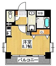 サンヒルズ松風 ワンルームの間取図画像