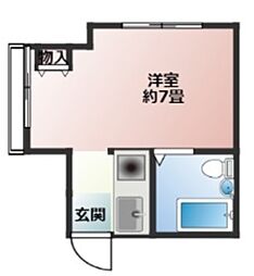 岡田ビル 1Kの間取図画像