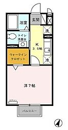 S・D5 1Kの間取図画像
