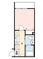 クレアシオン豊島園 1Kの間取図画像