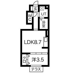 JR東海道・山陽本線 明石駅 バス8分 ベルデ玉津前下車 徒歩2分の賃貸アパート 1階1LDKの間取り