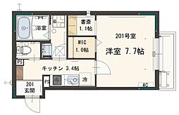 エレガンス 2階1SKの間取り