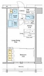 プラウドフラット両国サウス 7階1LDKの間取り