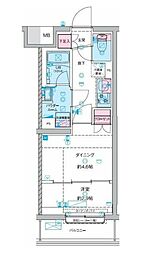 GENOVIA竹ノ塚 1DKの間取図画像