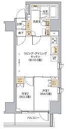 リビオメゾン新宿West 4階2LDKの間取り