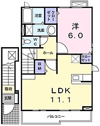 ジーラソーレ1 1LDKの間取図画像