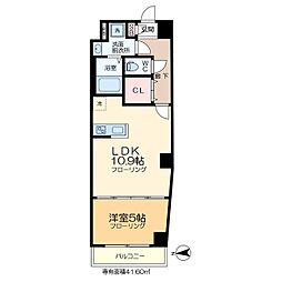 アルファコート西新井 5階1LDKの間取り