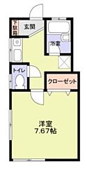ベルビュー千間台 1Kの間取図画像