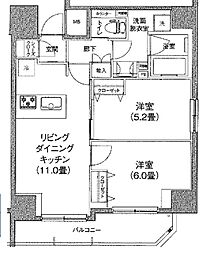 ティモーネ上野の森ノース 2LDKの間取図画像