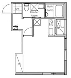 AMあぱると 1Kの間取図画像