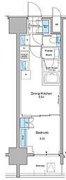 ルフォンプログレ西大井プレミア 1DKの間取図画像