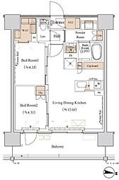 ブランシエスタ木場 2LDKの間取図画像