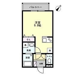MA・MAISON AKISHIMA 1Kの間取図画像