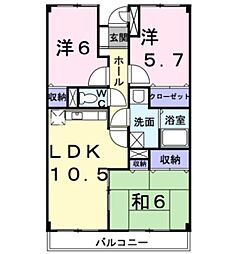 エクセラン・コバ 3LDKの間取図画像