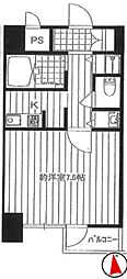 日神パレステージ西麻布 1Kの間取図画像