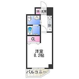 CASSIA天王寺東 1Kの間取図画像