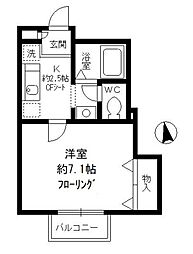 デザインコート久我山 1階1Kの間取り