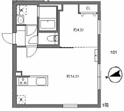 セレヌコート新江古田 1LDKの間取図画像