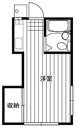NKハイツ ワンルームの間取図画像