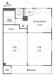小宮マンション 2DKの間取図画像