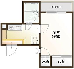 サンハイツ南 1Kの間取図画像