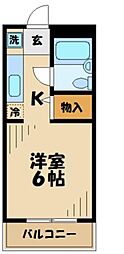 ハイツローネC 1Kの間取図画像