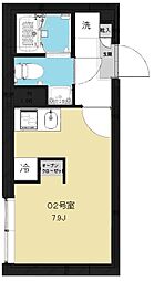 グリーンヴァリー 1Kの間取図画像