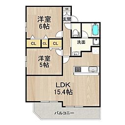 神戸高速南北線 新開地駅 徒歩7分の賃貸マンション 3階2LDKの間取り