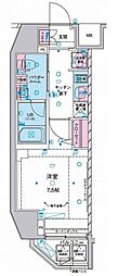 ジェノヴィア麻布十番グリーンヴェール 1Kの間取図画像