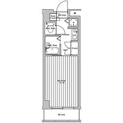 アミスタ小石川 3階1Kの間取り