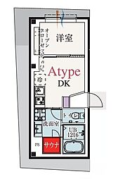 練馬区関町北5丁目マンション 1DKの間取図画像