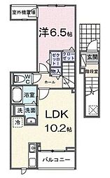 ヒカルサ大宮中川 1LDKの間取図画像