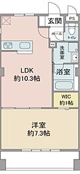 ソルビオス 1LDKの間取図画像
