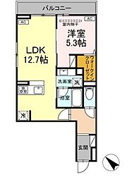 トワイライトステイツ 1LDKの間取図画像