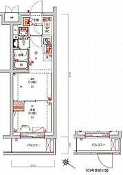 (仮称)大田区鵜の木2丁目マンション 1DKの間取図画像