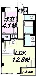 アルティア 1階1LDKの間取り