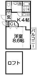ResidenceNanwa香里園 1Kの間取図画像