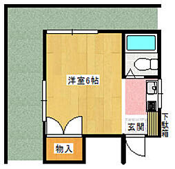 サンライズ 1階ワンルームの間取り
