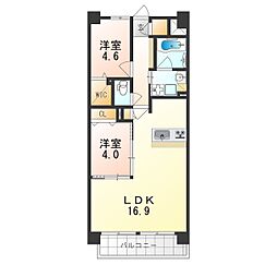 スプランディッドXI(イレブン) 2LDKの間取図画像