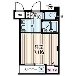 アヴェニール高井戸 1階1Kの間取り