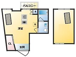 コート女坂 3階ワンルームの間取り