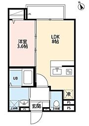 robot home 日進IV 1LDKの間取図画像