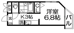 エルロード有馬・香里 1Kの間取図画像