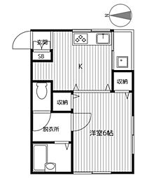 エースコーポ藤棚 1Kの間取図画像
